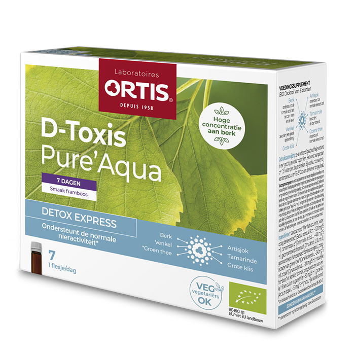 Ortis D-Toxis pure aqua framboos/kamille bio 7x15ml PL33/262